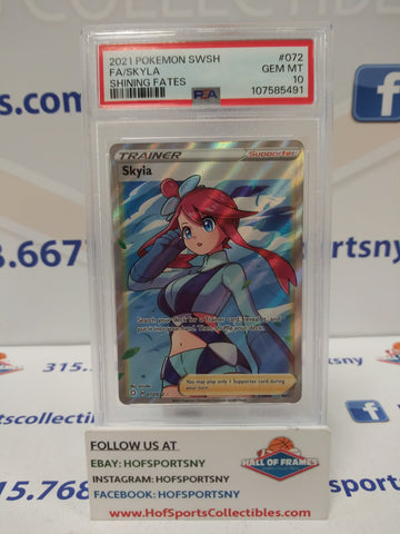 2021 POKEMON SHINING FATES SKYLA FULL ART #072 PSA 10 GEM MINT!
