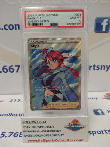 2021 POKEMON SHINING FATES SKYLA FULL ART #072 PSA 10 GEM MINT!