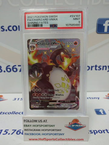 2021 POKEMON SHINING FATES CHARIZARD VMAX #SV107 PSA 9 MINT!