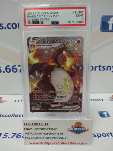 2021 POKEMON SHINING FATES CHARIZARD VMAX #SV107 PSA 9 MINT!