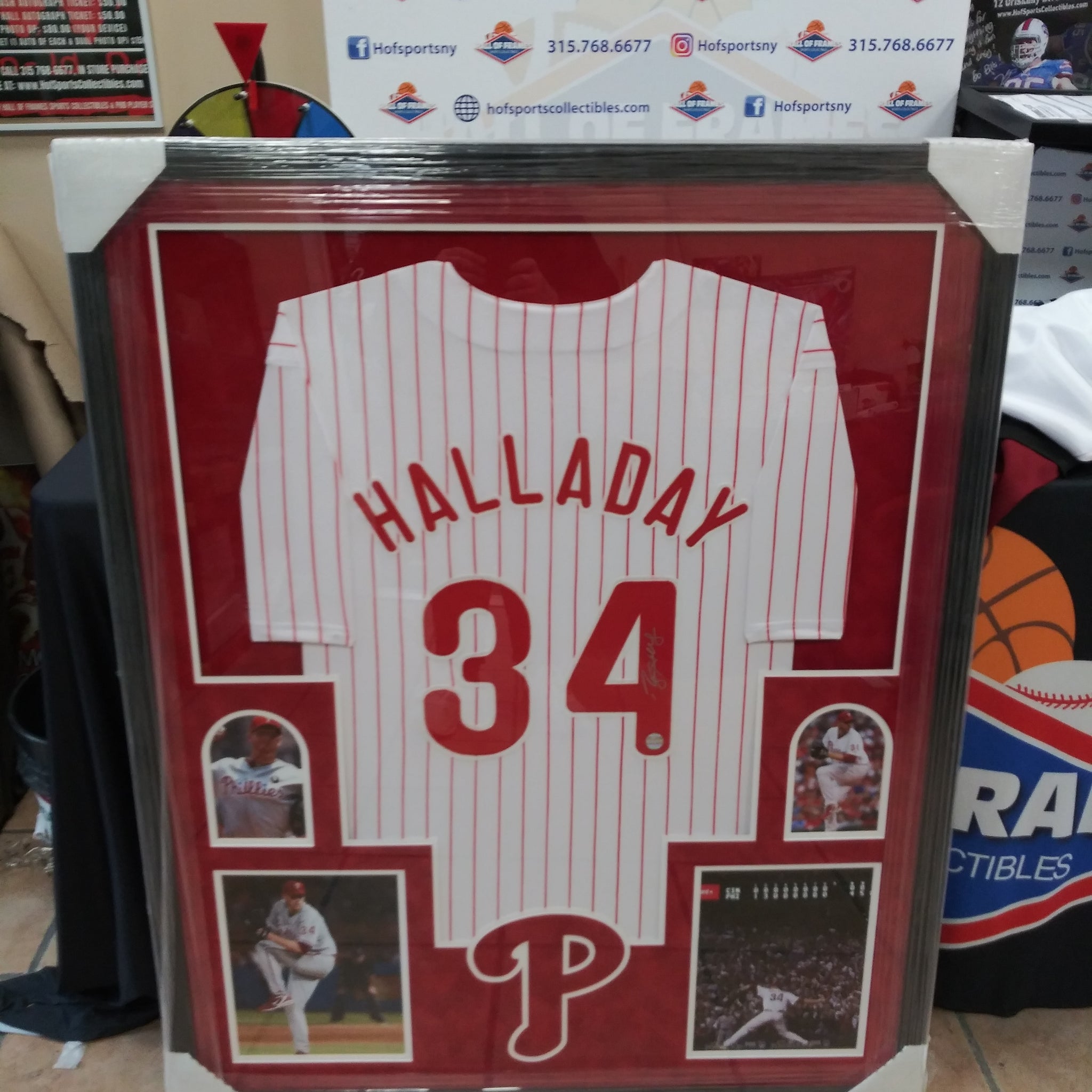 ROY HALLADAY CUSTOM FRAMED JERSEY FRAMED - LOJO COA!