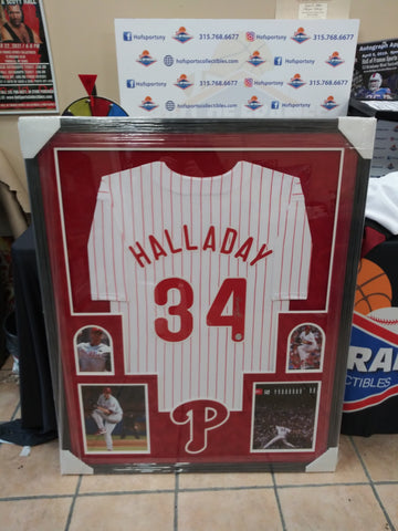 ROY HALLADAY CUSTOM FRAMED JERSEY FRAMED - LOJO COA!