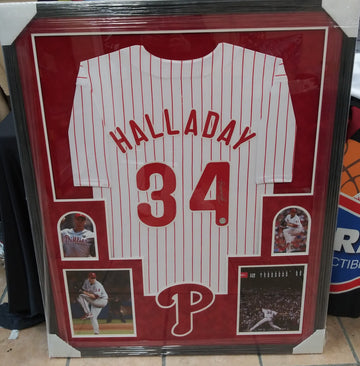 ROY HALLADAY CUSTOM FRAMED JERSEY FRAMED - LOJO COA!