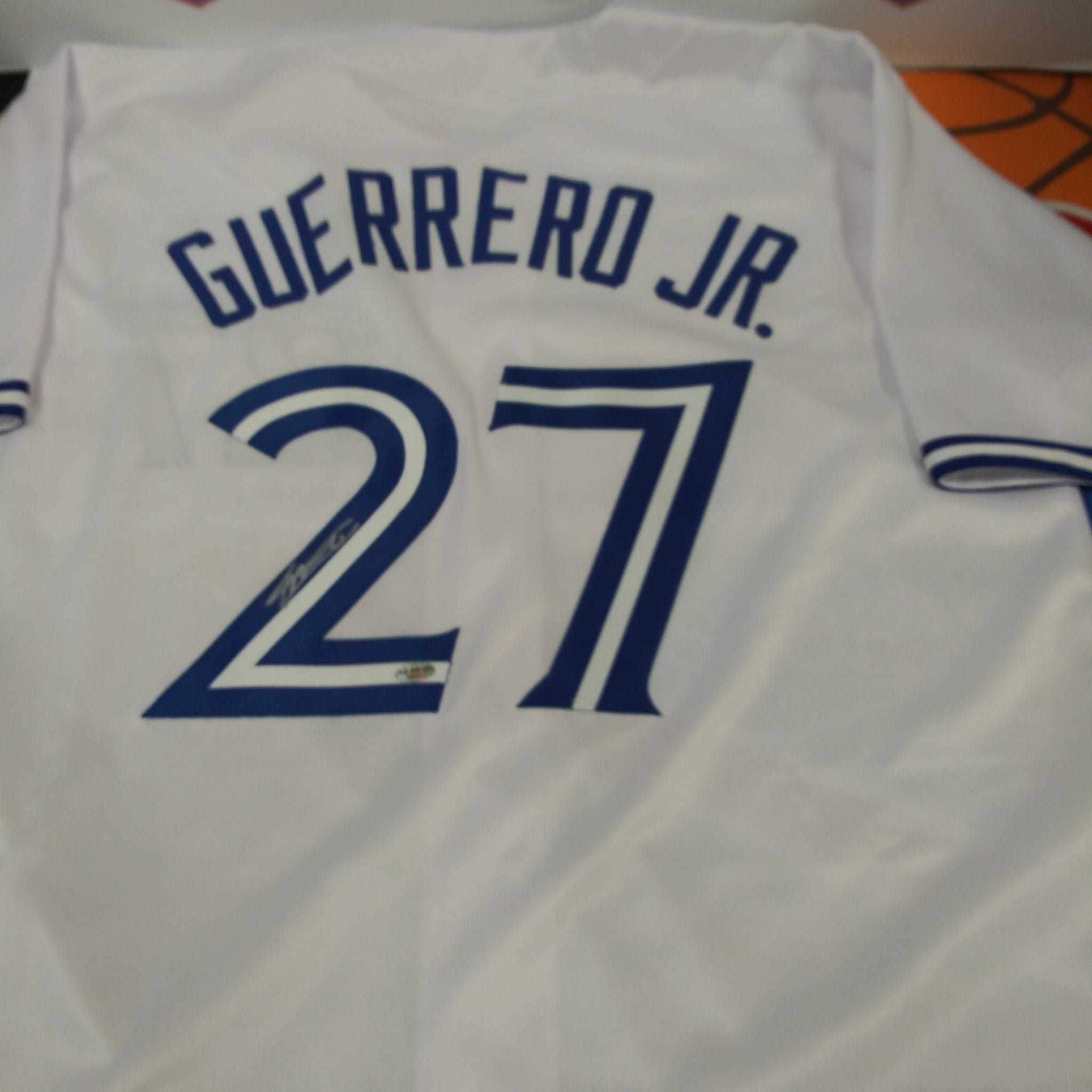 VLADIMIR GUERRERO JR SIGNED WHITE CUSTOM JERSEY  - LEAF COA