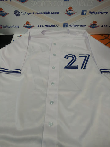VLADIMIR GUERRERO JR SIGNED WHITE CUSTOM JERSEY  - LEAF COA