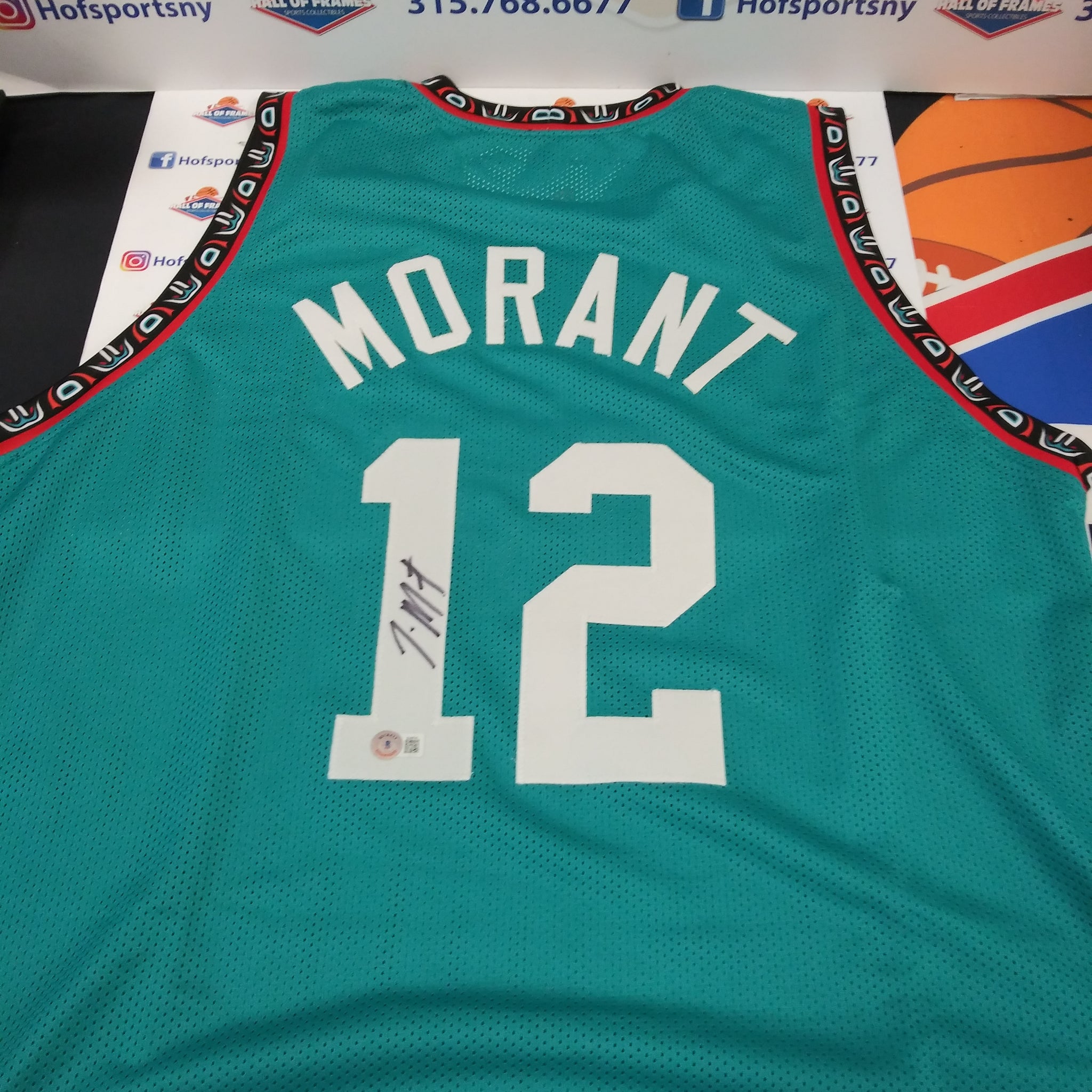 JA MORANT SIGNED MEMPHIS CUSTOM TEAL JERSEY - BECKETT HOLO