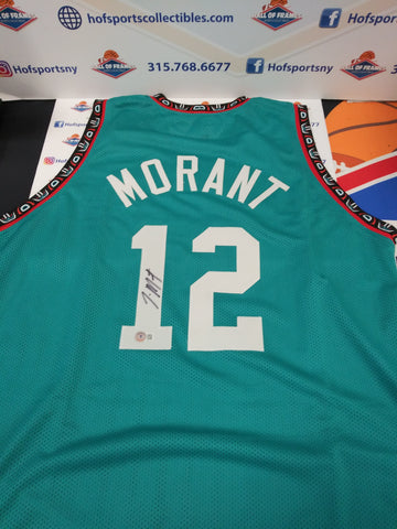 JA MORANT SIGNED MEMPHIS CUSTOM TEAL JERSEY - BECKETT HOLO