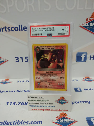 2000 POKEMON TEAM ROCKET DARK CHARIZARD HOLO #4 PSA 8!