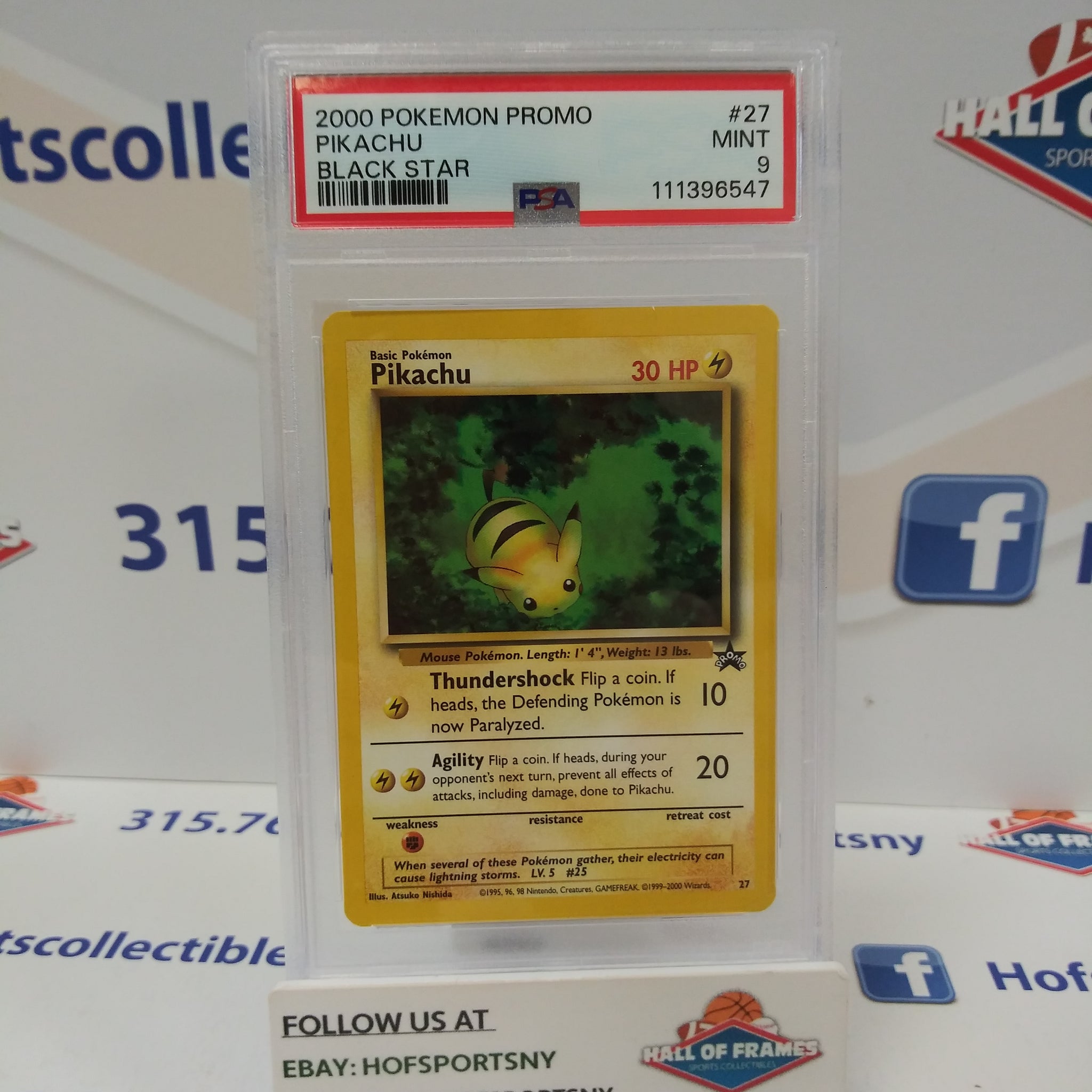 2000 POKEMON PIKACHU BLACK STAR PROMO #27 PSA 9!