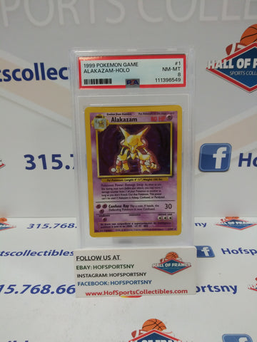 1999 POKEMON ALAKAZAM HOLO #1 PSA 8!