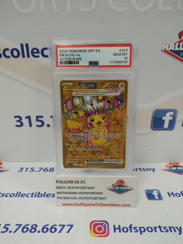 2024 POKEMON SURGING SPARKS PIKACHU EX HYPER RARE #247 PSA 10!