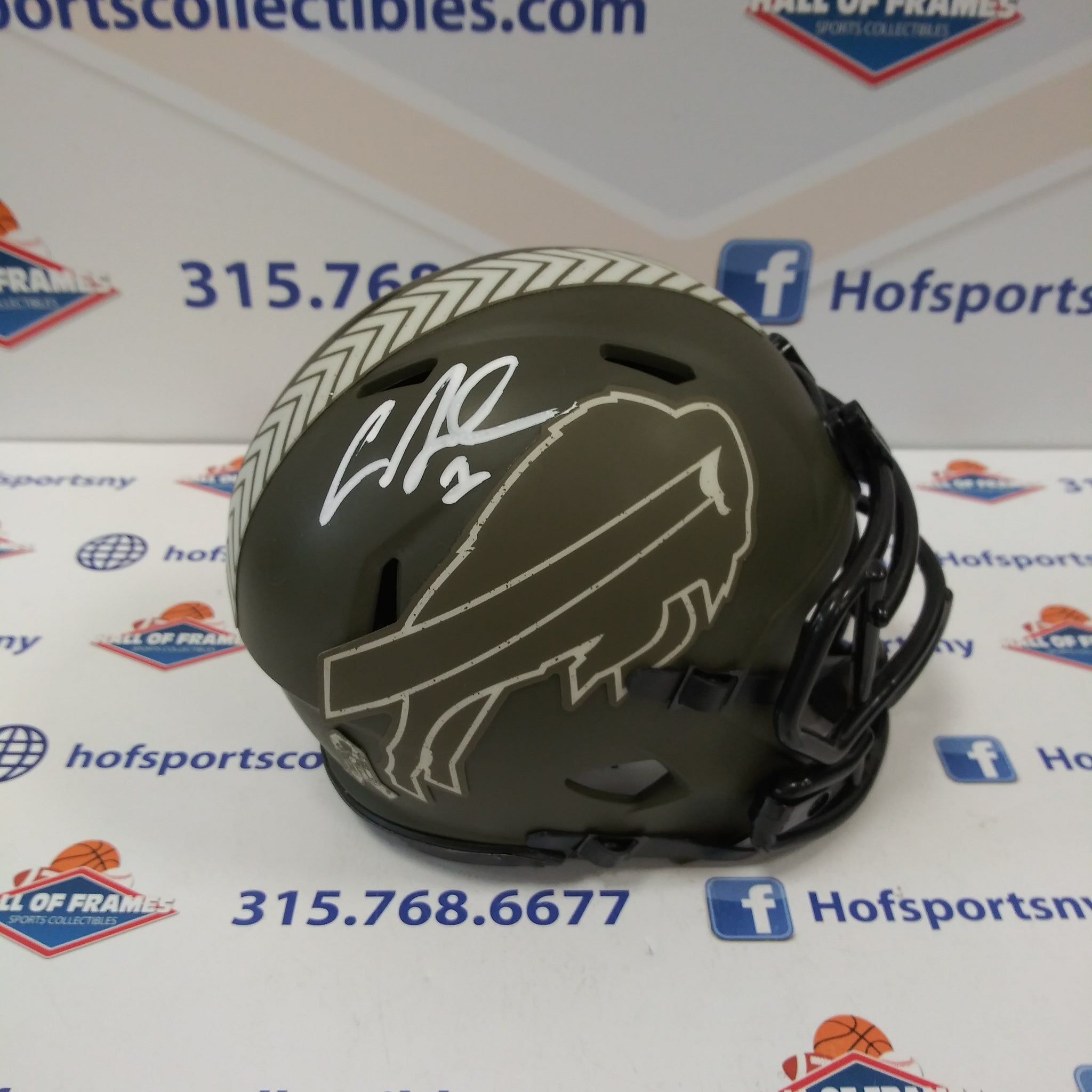 CURTIS SAMUEL BUFFALO BILLS STS AUTOGRAPHED MINI HELMET! HOF COA!
