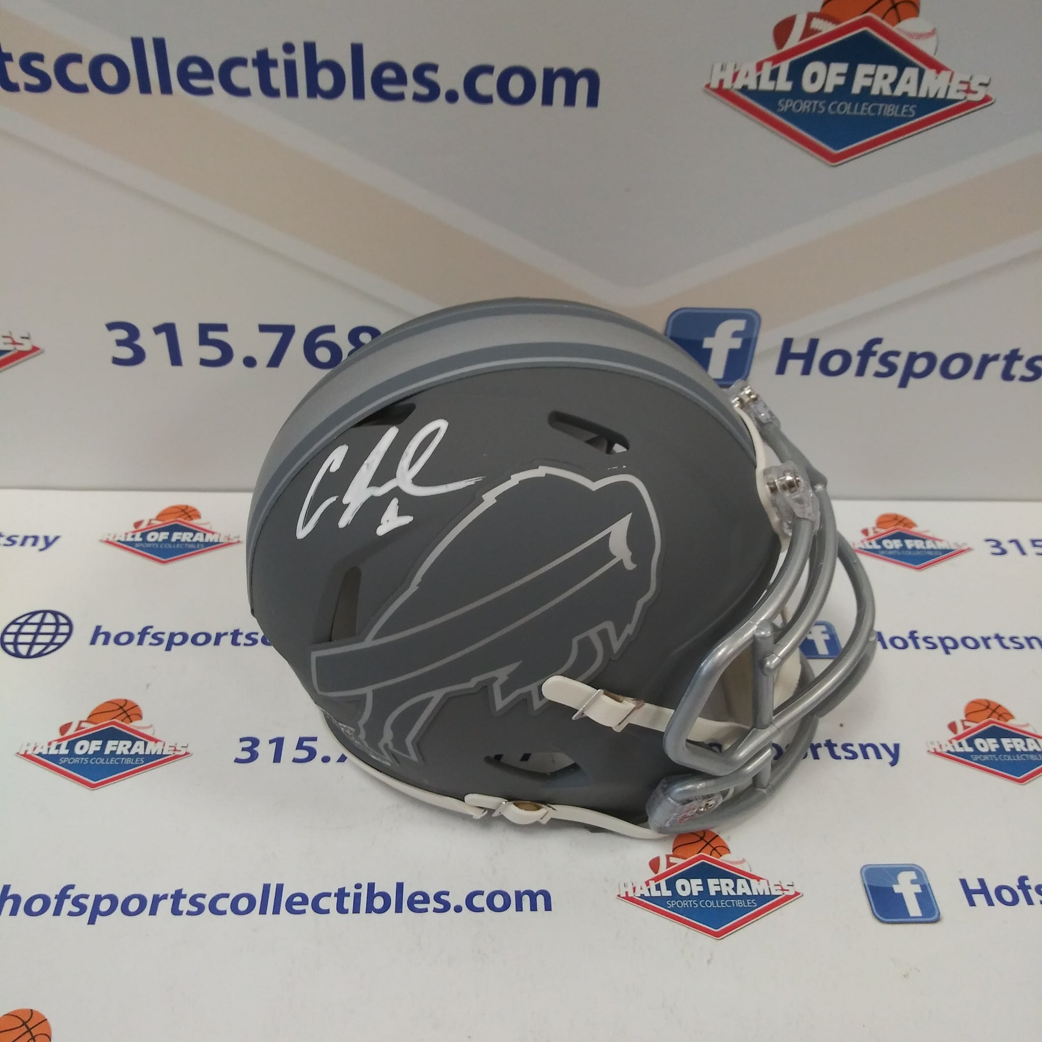 CURTIS SAMUEL BUFFALO BILLS SLATE AUTOGRAPHED MINI HELMET! HOF COA!