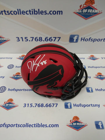 DAWSON KNOX BUFFALO BILLS RED RAVE AUTOGRAPHED MINI HELMET! HOF COA!