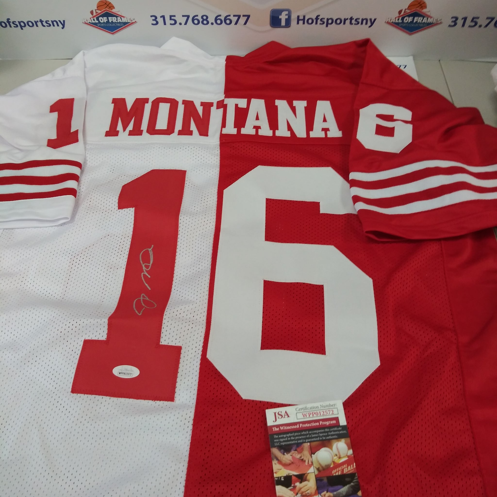 JOE MONTANA SIGNED SPLIT COLOR 49ER'S JERSEY - JSA COA
