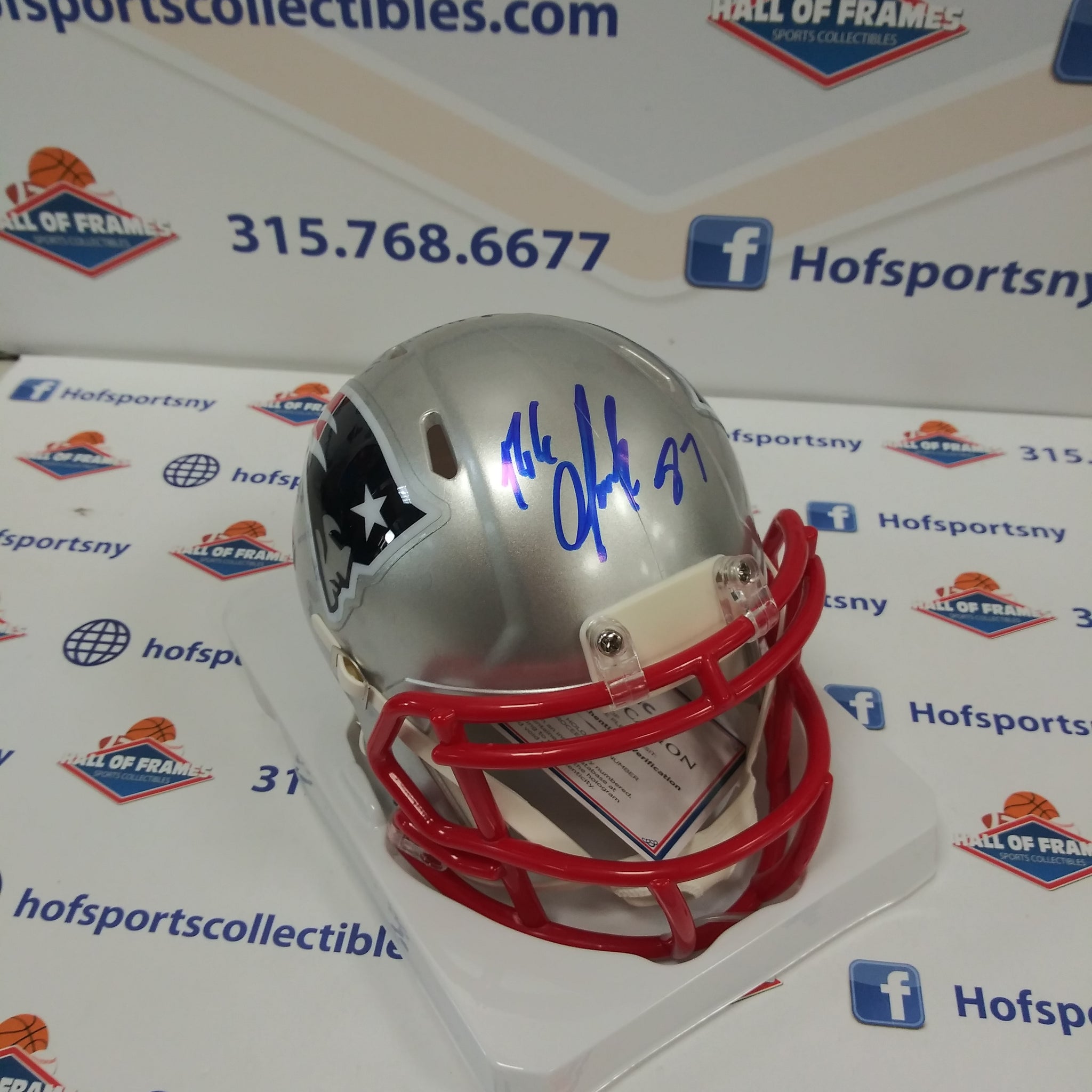 ROB GRONKOWSKI SIGNED PATRIOTS MINI HELMET - FANATICS COA