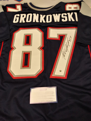 ROB GRONKOWSKI SIGNED PATRIOTS BLUE CUSTOM JERSEY - STEINER COA
