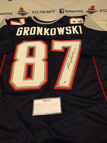 ROB GRONKOWSKI SIGNED PATRIOTS BLUE CUSTOM JERSEY - STEINER COA