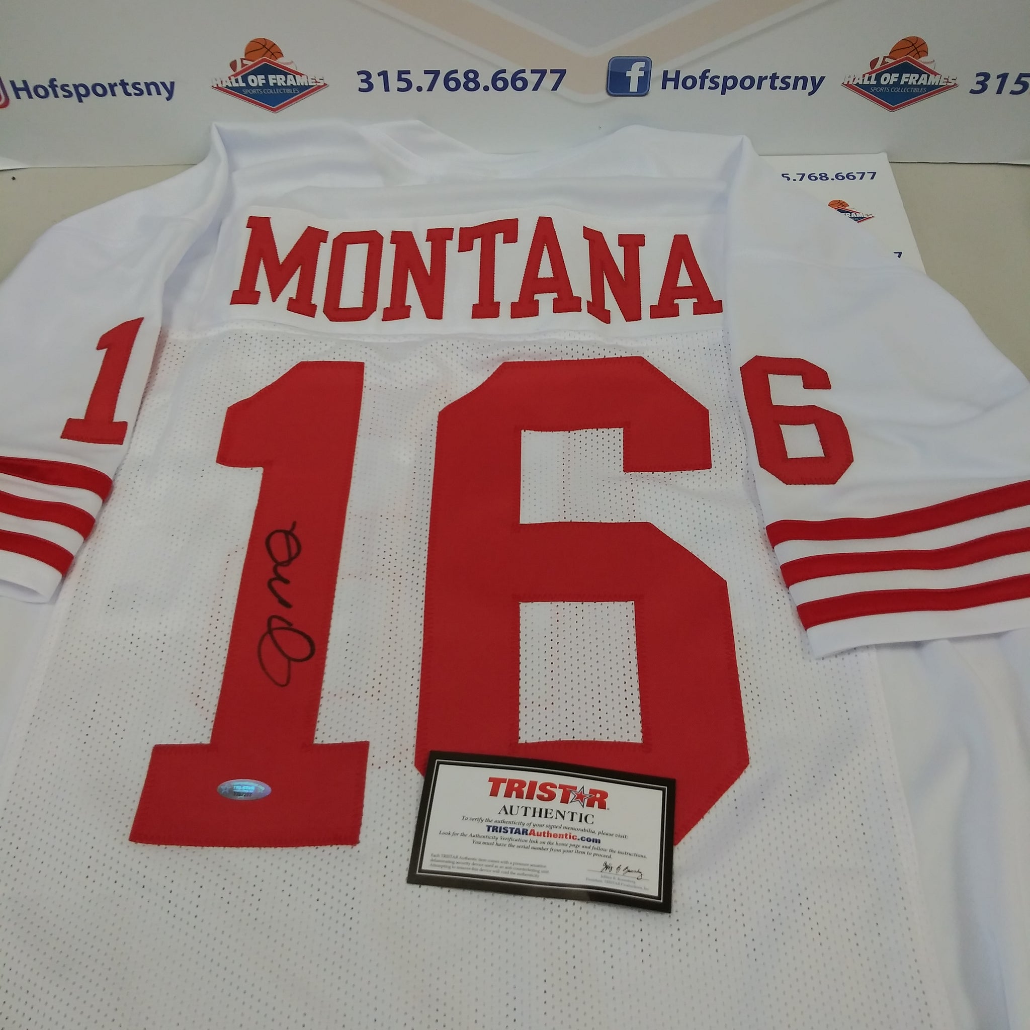JOE MONTANA SIGNED WHITE 49ER'S CUSTOM JERSEY - TRISTAR COA