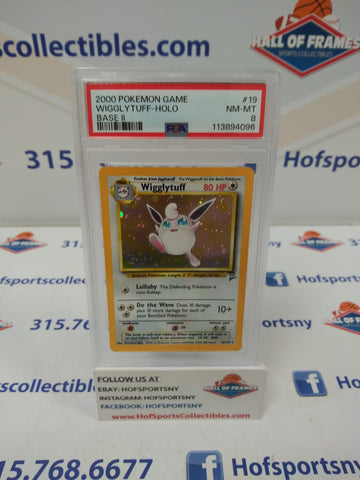 2000 POKEMON BASE SET 2 WIGGLYTUFF HOLO #19 PSA 8!