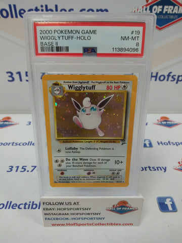 2000 POKEMON BASE SET 2 WIGGLYTUFF HOLO #19 PSA 8!