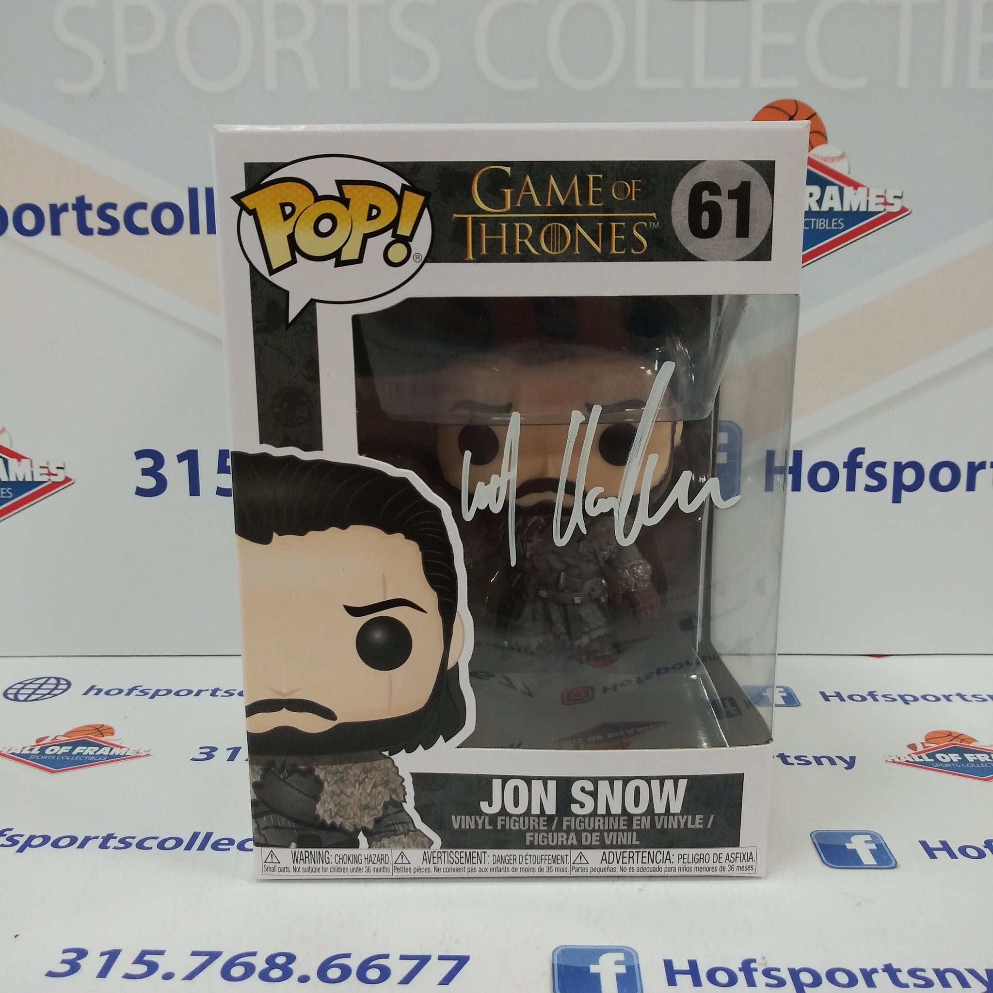 JON SNOW KIT HARRINGTON GAME OF THRONES AUTOGRAPHED FUNKO POP #61 RADTKE COA!