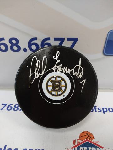 PHIL ESPOSITO BOSTON BRUINS SIGNED PUCK JSA COA!