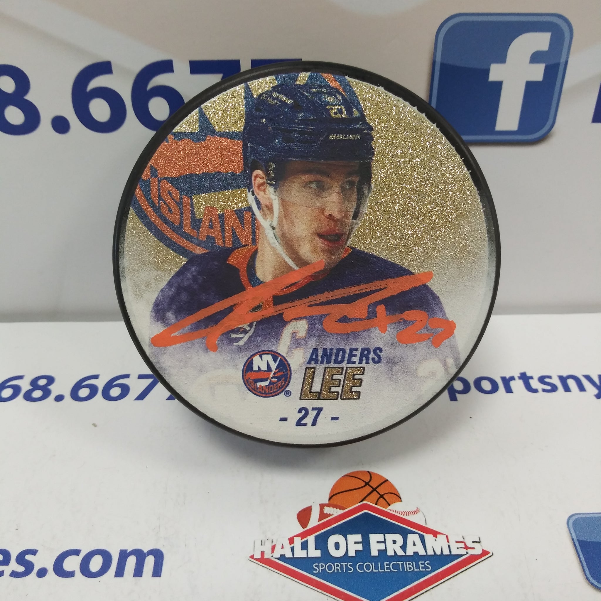ANDERS LEE NEW YORK ISLANDERS SIGNED PUCK BECKETT!