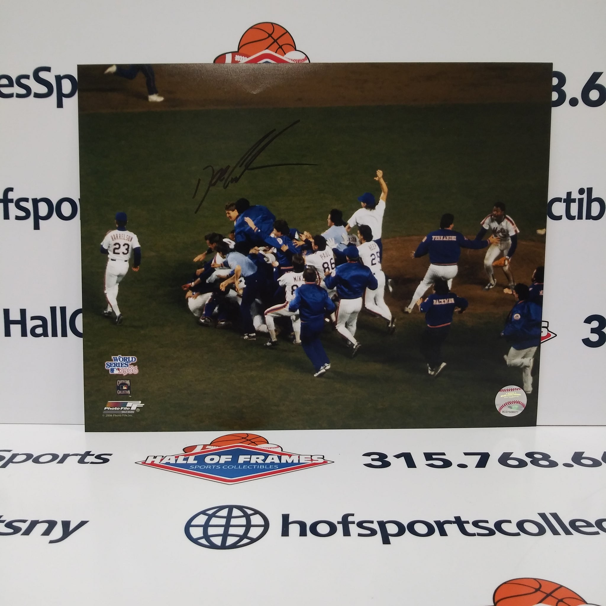 DWIGHT GOODEN NEW YORK METS SIGNED CELEBRATION 11X14 HOF COA