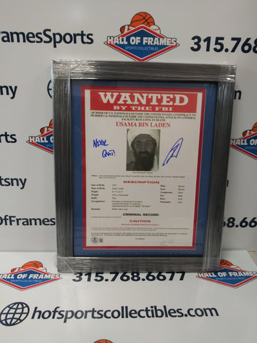 ROBERT O'NEILL SIGNED FRAMED BIN LADEN WANTED POSTER INSC 