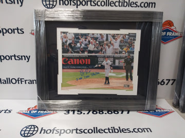 BEN RICE SIGNED FRAMED 8X10 INSCRIED 3 HR'S 7 RBI'S - COLLECTIBLES EXCHANGE COA