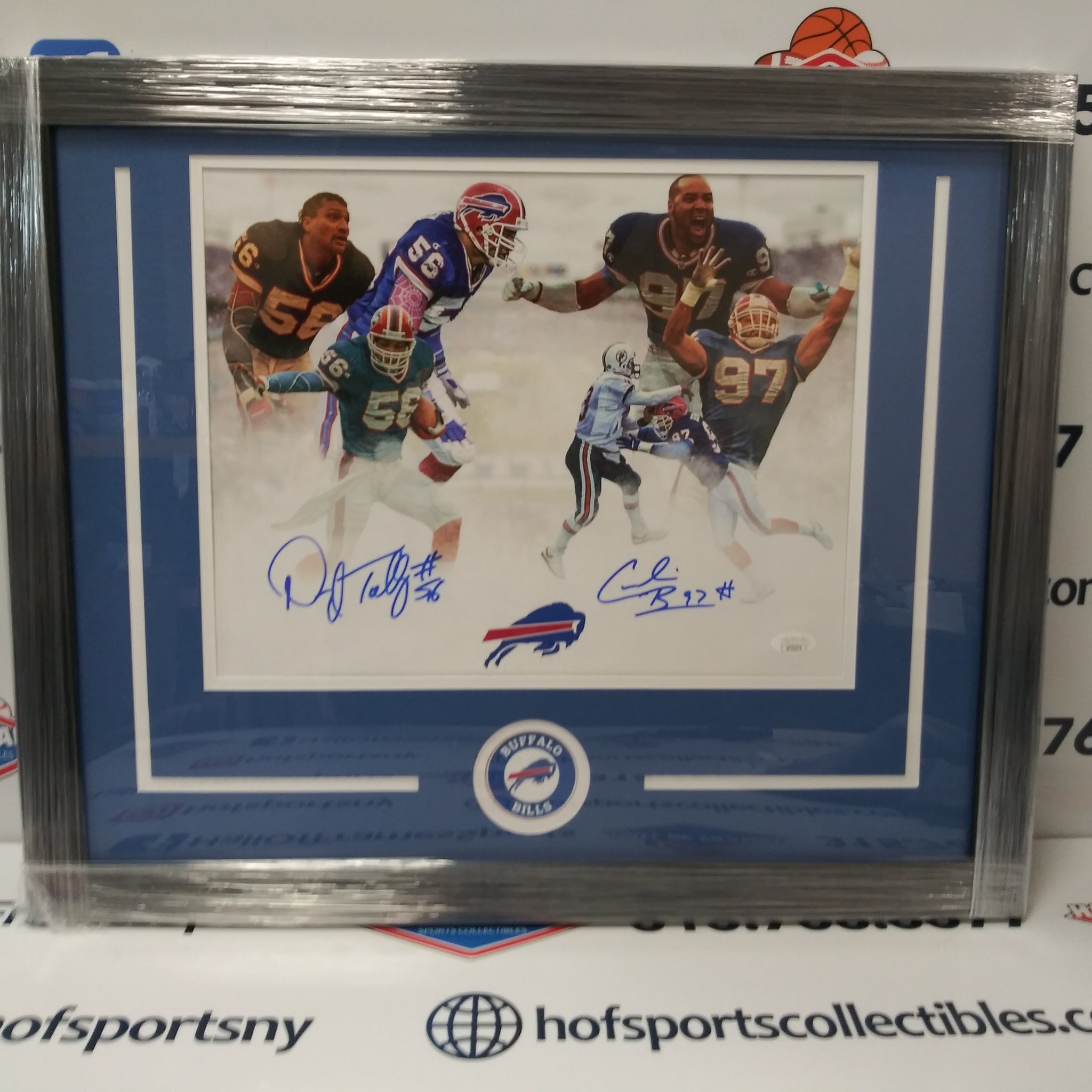 CORNELIUS BENNETT / DARRYL TALLEY SIGNED BILLS FRAMED 11X14 PHOTO - JSA COA
