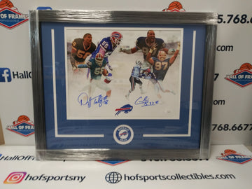 CORNELIUS BENNETT / DARRYL TALLEY SIGNED BILLS FRAMED 11X14 PHOTO - JSA COA