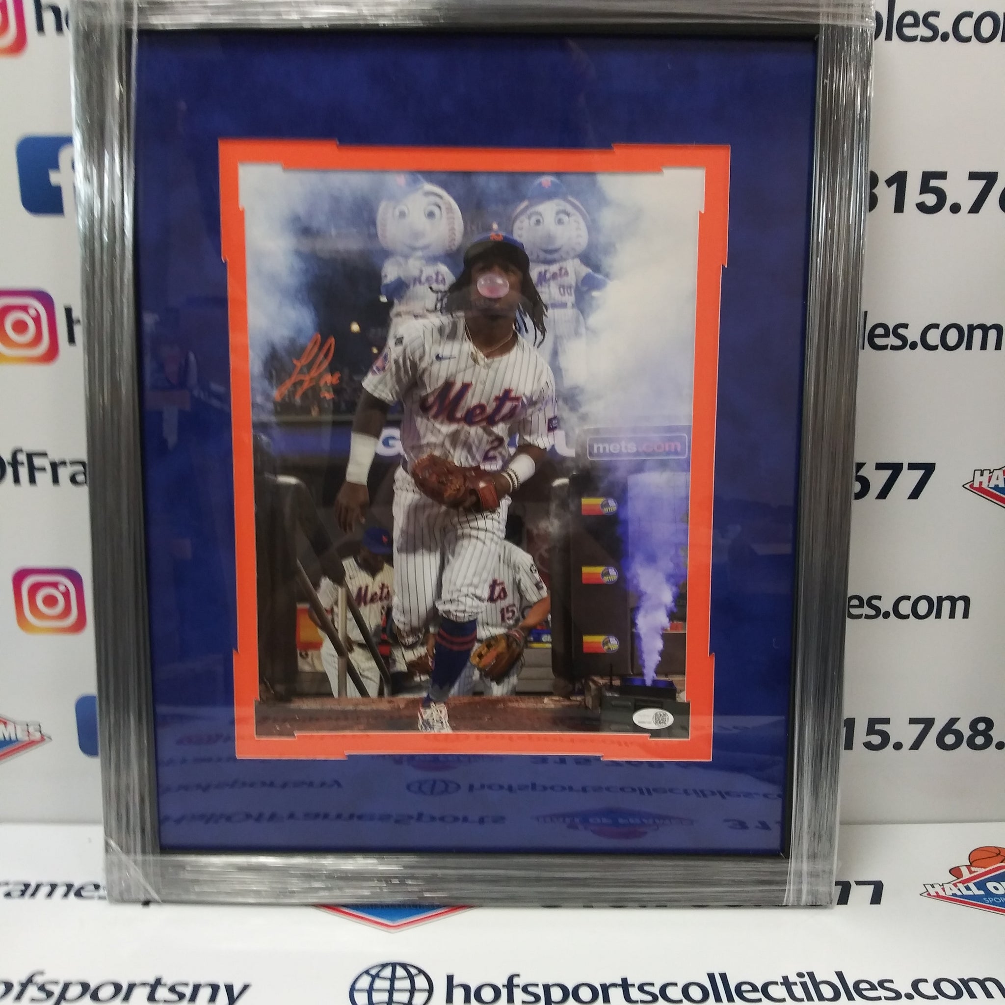 LUISANGEL ACUNA NY METS SIGNED FRAMED 11X14 JSA WITNESSED