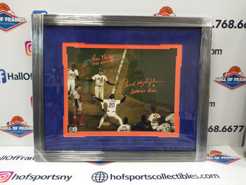 HOWARD JOHNSON RAY KNIGHT SIGNED NY METS 1986 WS FRAMED  11X14 PHOTO JSA COA