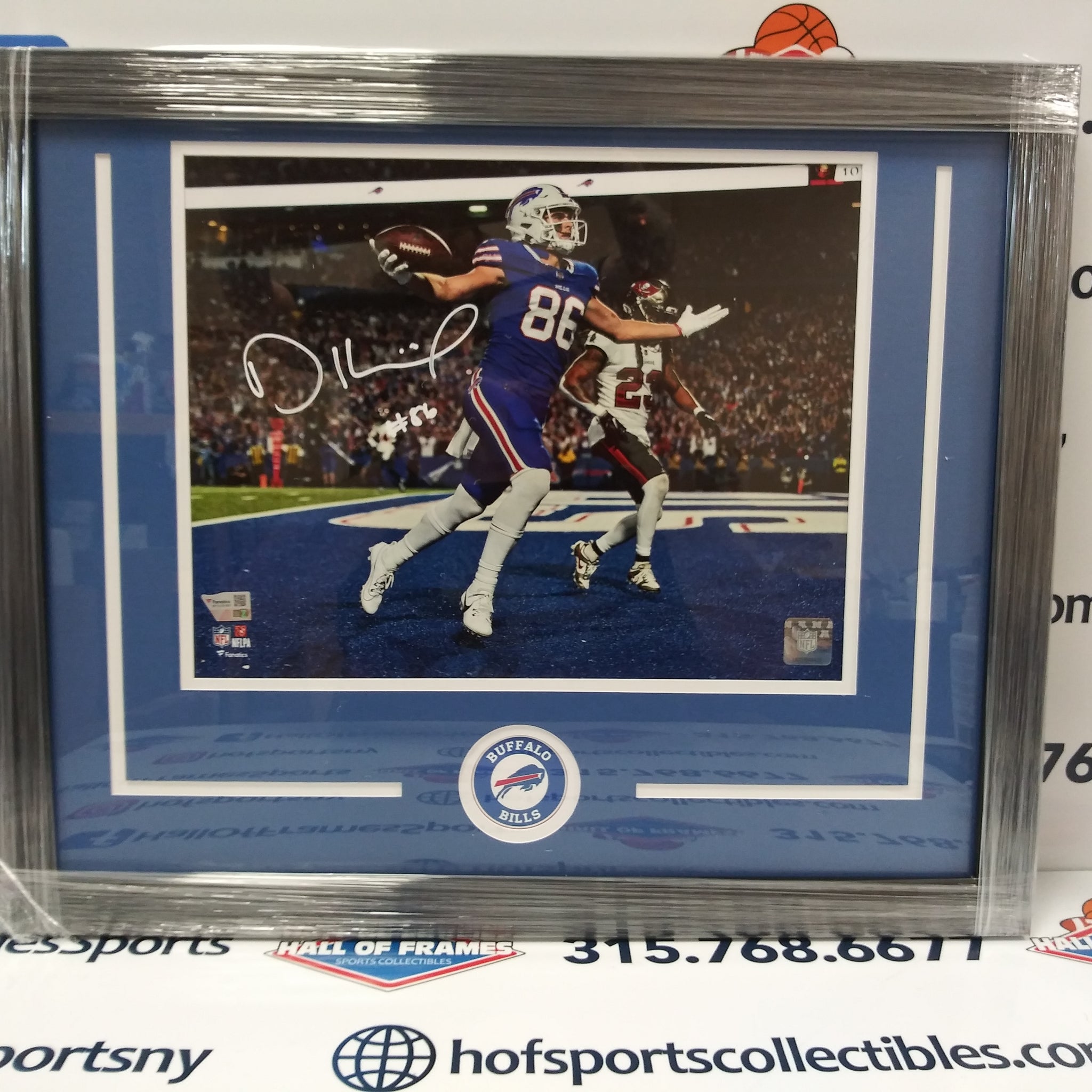 DALTON KINCAID BUFFALO BILLS WHITE SIGNED FRAMED 11X14 FANATICS COA!