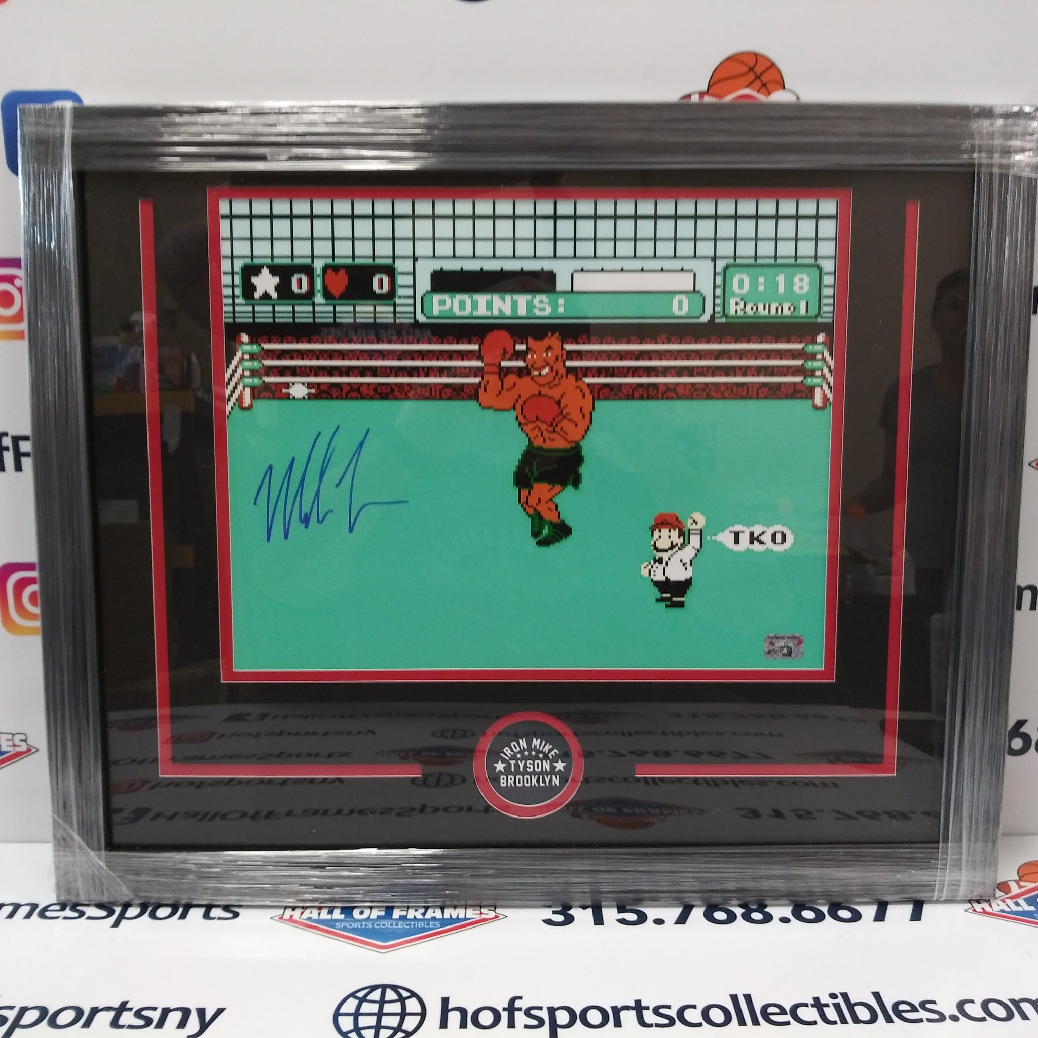 MIKE TYSON SIGNED PUNCHOUT FRAMED 11X14 PHOTO - FITERMAN COA