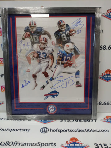 ANDRE REED - JOHNSON - MOULDS - EVANS SIGNED BILLS FRAMED 16X10 PHOTO - JSA COA