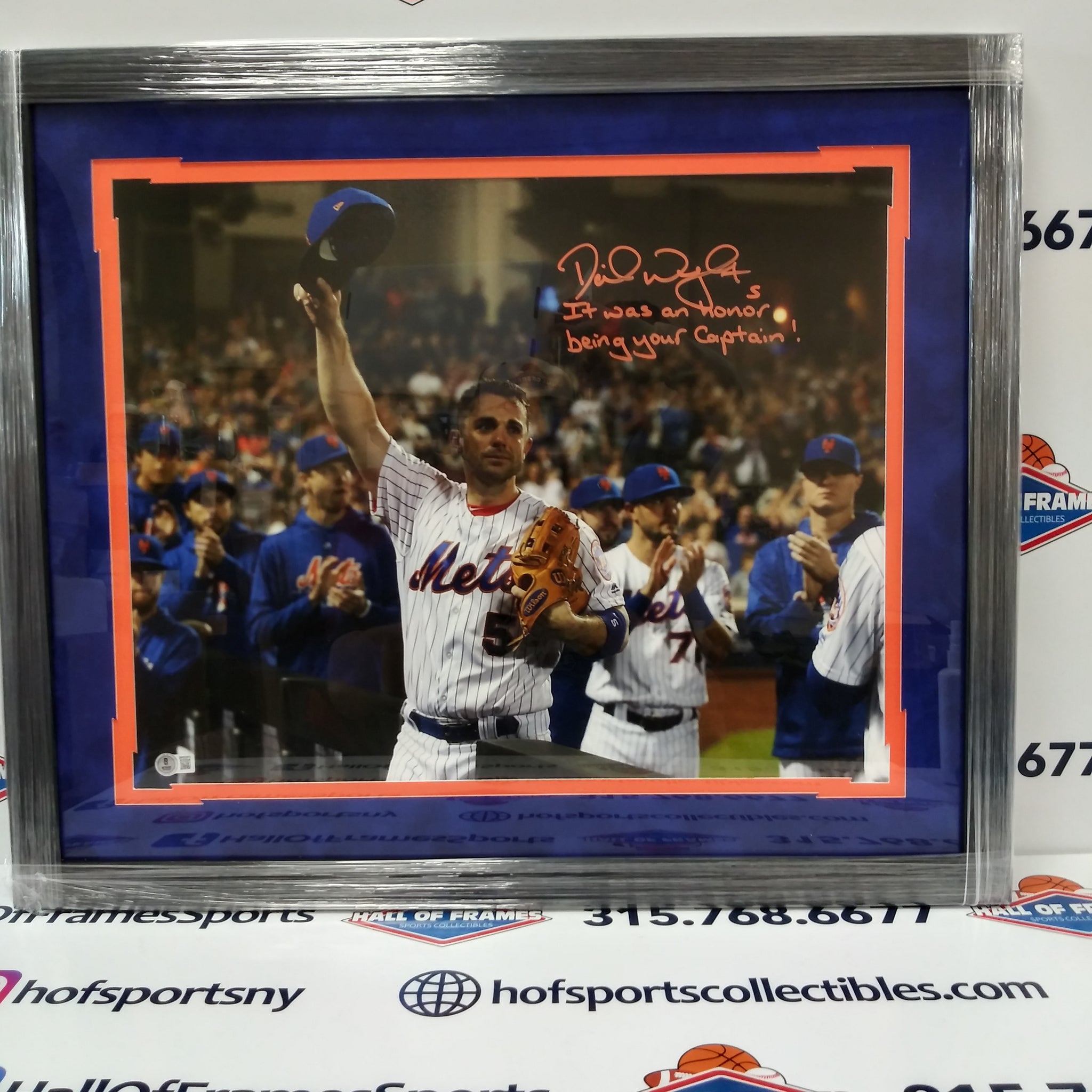 DAVID WRIGHT SIGNED FRAMED 16X20 NY METS LAST GAME INSCRIBED BAS COA