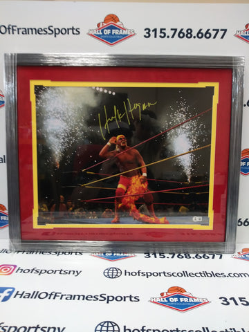 HULK HOGAN SIGNED FRAMED 16X20 PHOTO - HULKAMANIA BECKETT WITNESSED
