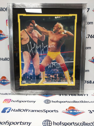 HULK HOGAN SIGNED FRAMED 16X20 PHOTO - WRESTLE MANIA 3 BECKETT WITNESSED