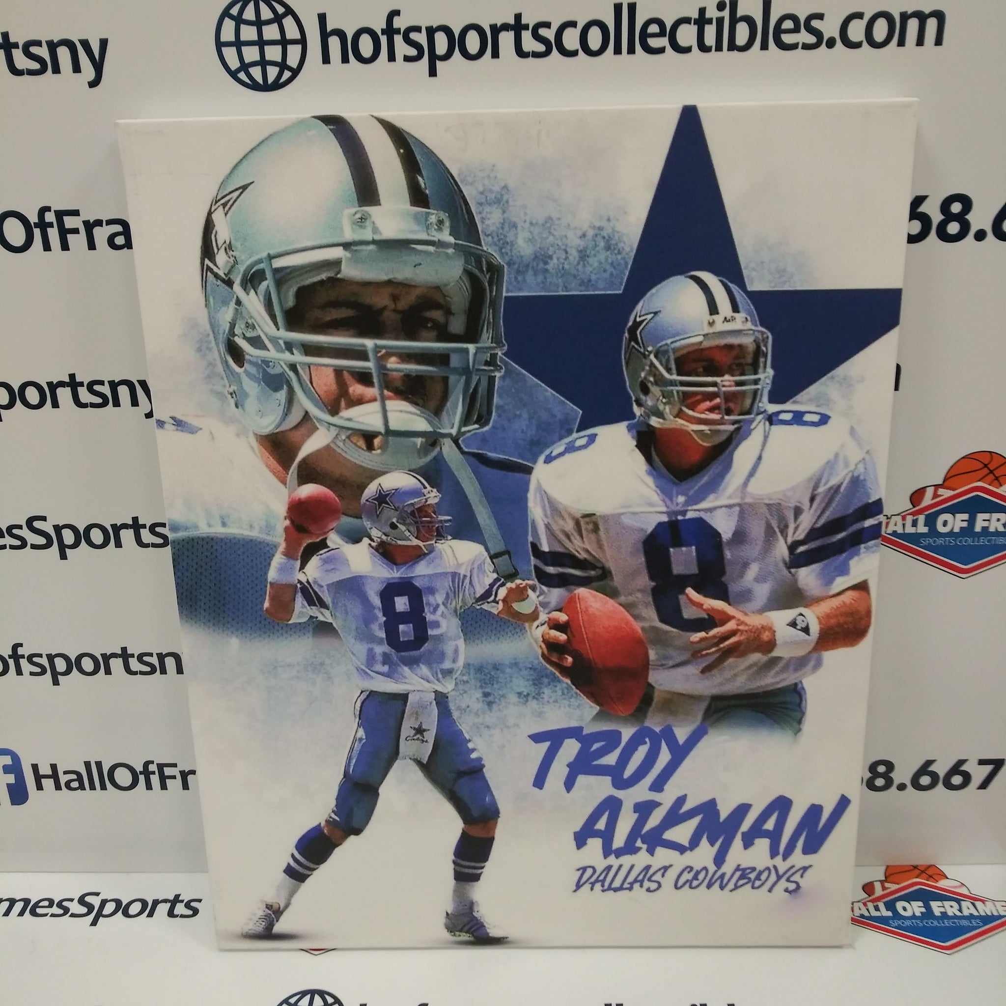 TROY AIKMAN DALLAS COWBOYS 16X20 CUSTOM CANVAS PRINT - READY TO HANG