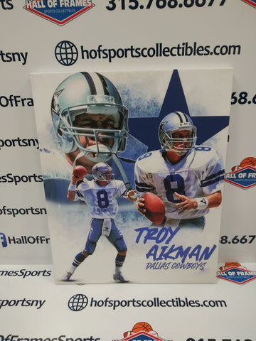 TROY AIKMAN DALLAS COWBOYS 16X20 CUSTOM CANVAS PRINT - READY TO HANG