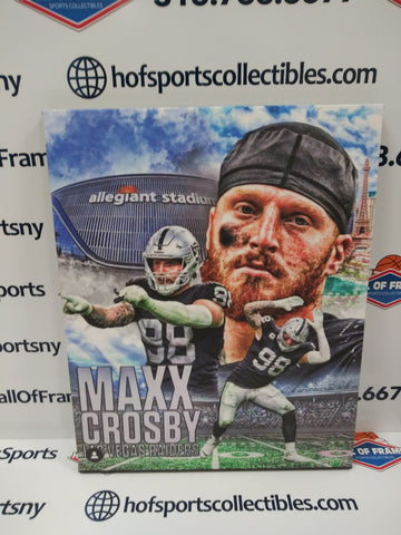 MAXX CROSBY OAKLAND RAIDERS 16X20 CUSTOM CANVAS PRINT - READY TO HANG