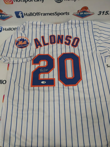 PETE ALONSO NEW YORK METS PINSTRIPE AUTOGRAPHED CUSTOM JERSEY JSA