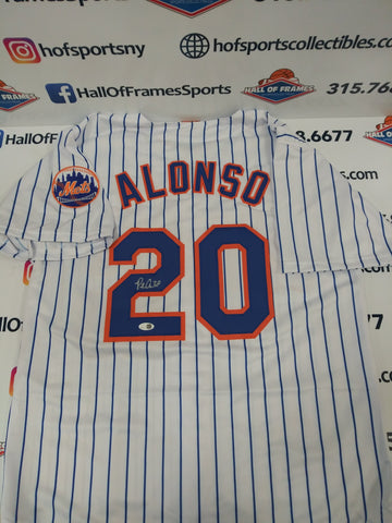 PETE ALONSO NEW YORK METS PINSTRIPE AUTOGRAPHED CUSTOM JERSEY JSA