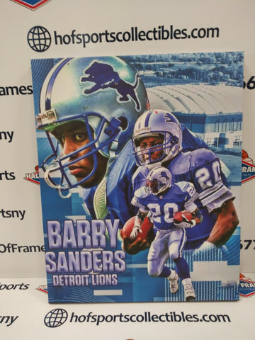 BARRY SANDERS DETROIT LIONS 16X20 CUSTOM CANVAS PRINT - READY TO HANG