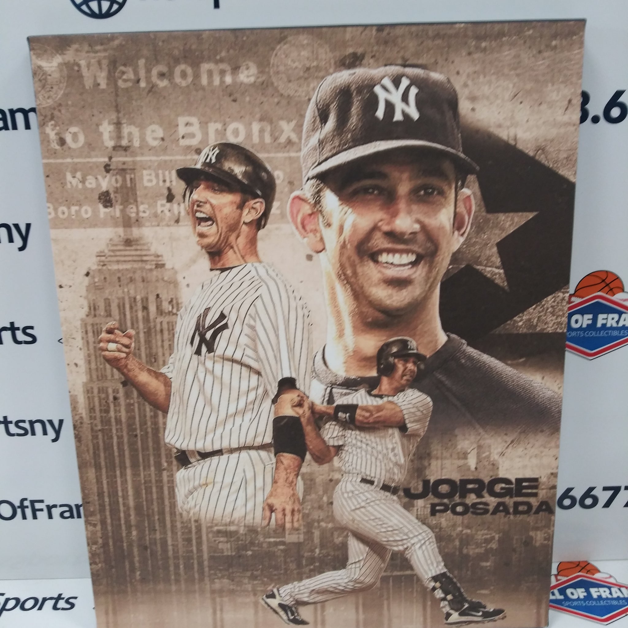 JORGE POSADA NEW YORK YANKEES 16X20 CUSTOM CANVAS PRINT - READY TO HANG