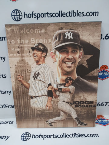 JORGE POSADA NEW YORK YANKEES 16X20 CUSTOM CANVAS PRINT - READY TO HANG