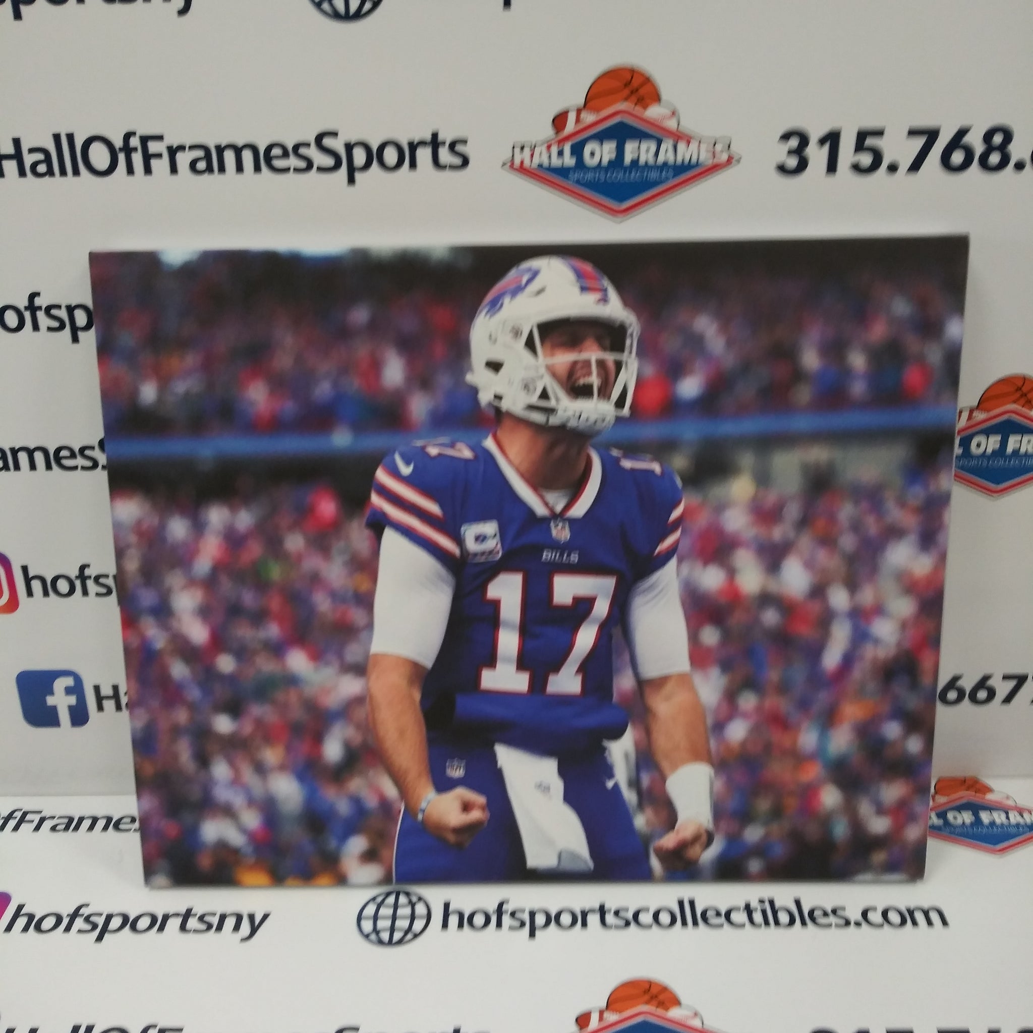 JOSH ALLEN BUFFALO BILLS "SCREAMING" 16X20 CUSTOM CANVAS PRINT - READY TO HANG